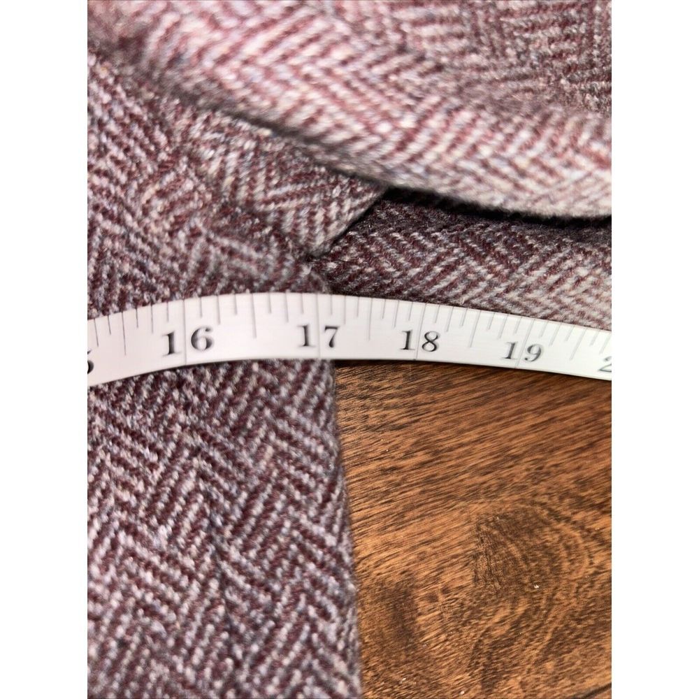 TJ Scott New York  Wool Blazer made in Poland vintage Maroon & Gray Sz 3/4 Women - Picture 8 of 9